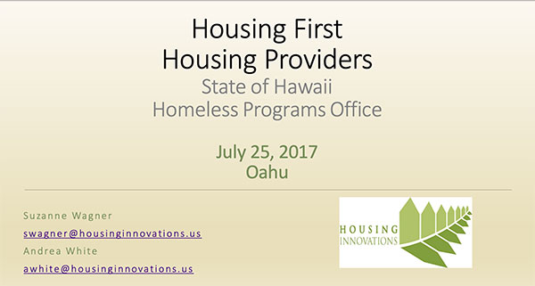 PowerPoint presentation for Housing Providers