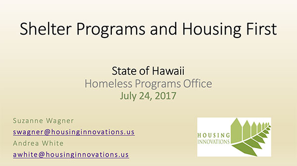 PowerPoint Presentation for Shelter Providers